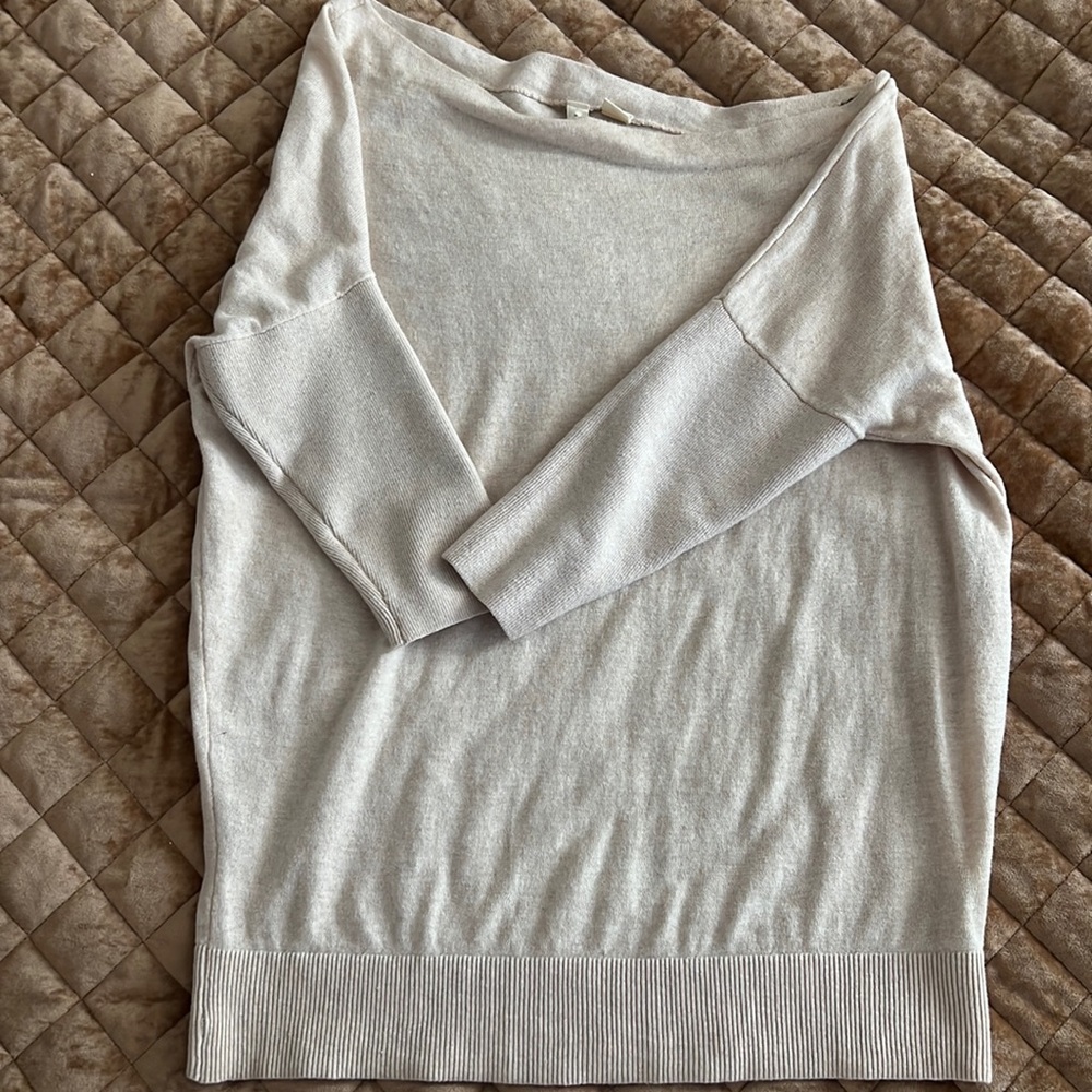 Moth Off the Shoulder Creamy sweater